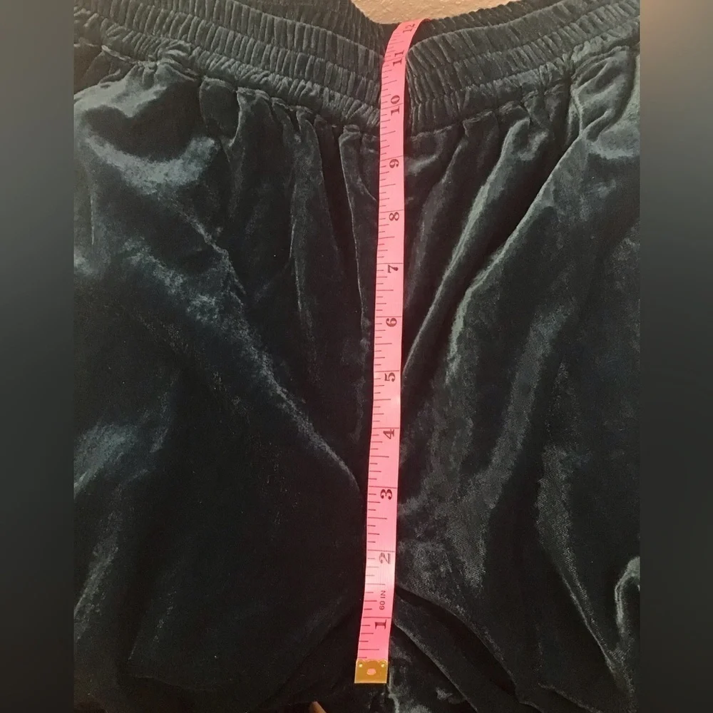 Soft Surroundings Emerald Green Velvet Cargo Utility Pull on Pants Size Medium